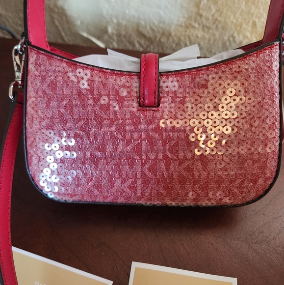 MICHAEL KORS Red LYRA Extra Small Crossbody Bag NWT - Picture 6 of 13